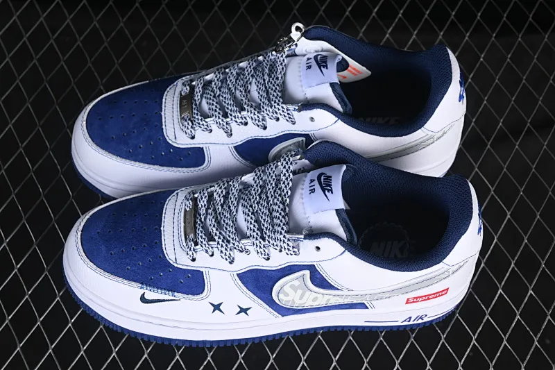 All categories Nk Air Force 1 Air Force series Nk Air Force 1 Low Air Force low top Nike Air Force 1'07 Low Supreme joint gray hook blue pig eight Air Force 1 low top casual sneakers XZ6188-187